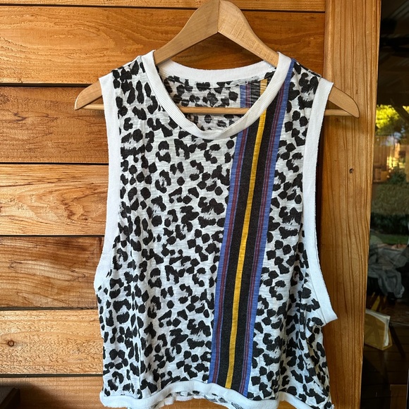 Free People Movement Printed Love Tank Leopard Black Combo, size L - Picture 3 of 6